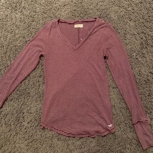 hollister striped v neck